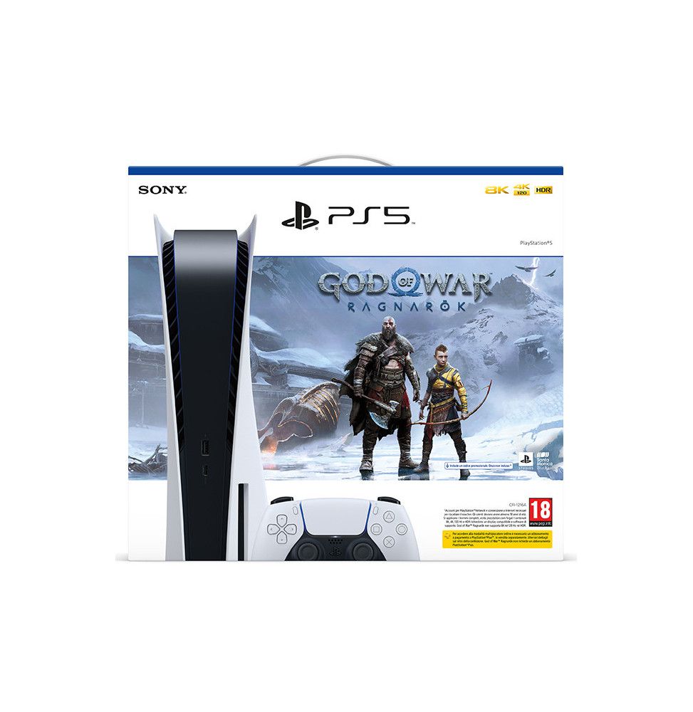 SONY PlayStation 5 Disco ITA 825GB + God Of War Bundle PS5 Edizione Italiana
