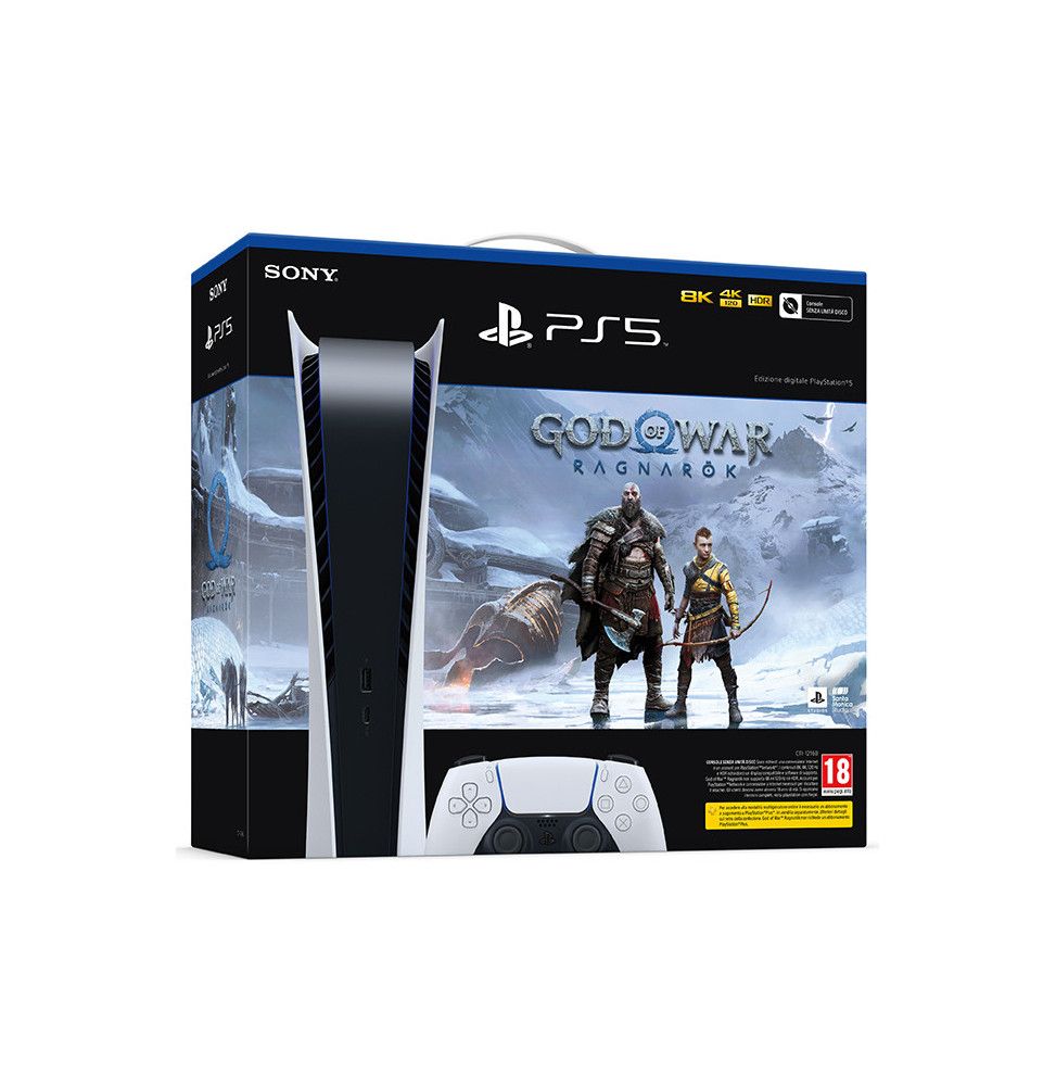 SONY Playstation 5 Digital Edition + God of War Ragnarok C Chassis PS5 Bundle Edizione Italiana