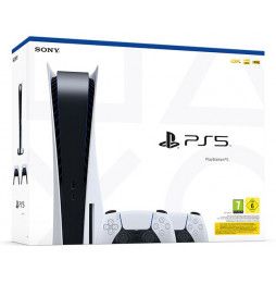 Playstation 5 C Chassis Disco - 2 Controller DualSense White - PS5 Edizione Italiana