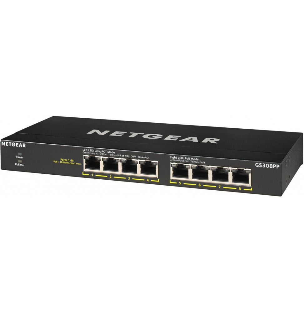 NETGEAR Switch 8-port 10/100/1000 GS308PP-100EUS