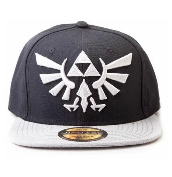 Cappelino Zelda Twilight Princess Cap With Grey Triforce Logo Snapback Black