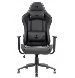 itek Gaming Chair PLAYCOM PM20 - ITCGPM20BF - PVC,  Doppio Cuscino, Schienale  Reclinabile, Nero  Nero