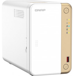 NAS Server QNAP TS-262-4G Tower - Intel® Celeron® - N4505 - Gold - Weiß