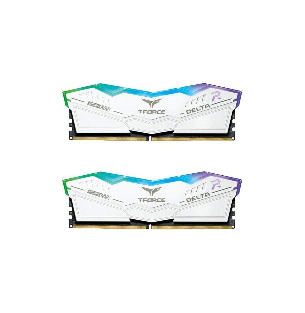 DDR5 32GB KIT 2x16GB PC 6000 Team T-Force Delta RGB FF4D532G6000HC38ADC01 weiß
