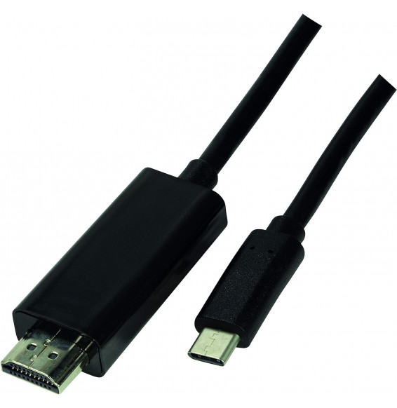 Kabel LogiLink USB 3.2 Gen1 Type-C Kabel, C/M zu HDMI-A/M, 4K/60 Hz, schwarz, 3 m UA0330