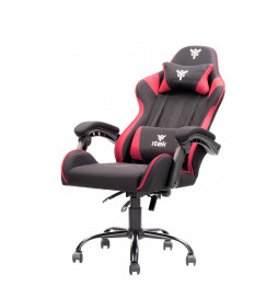 itek Gaming Chair RHOMBUS FF10 - Tessuto, Doppio Cuscino,  Schienale Reclinabile, Nero Rosso