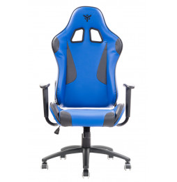 itek Gaming Chair PLAYCOM PM20 - PVC,  Doppio Cuscino, Schienale  Reclinabile, Blu  Nero