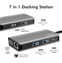 Dockingstation LogiLink USB 3.2 Gen 1 USB-C 7-Port UA0410