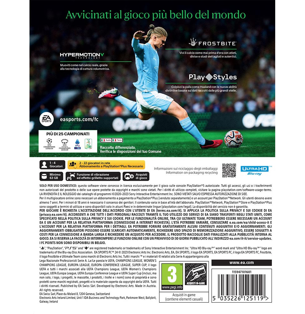 EA SPORTS FC 24 (EX FIFA) PS5 PLAYSTATION 5 EDIZIONE ITALIANA