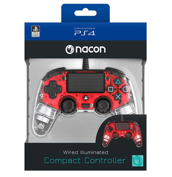 NACON PS4 Controller Wired Light Red