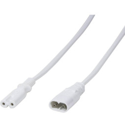Kabel LogiLink Netzkabelverlängerung IEC C8 zu IEC C7 weiß 2 m CP132