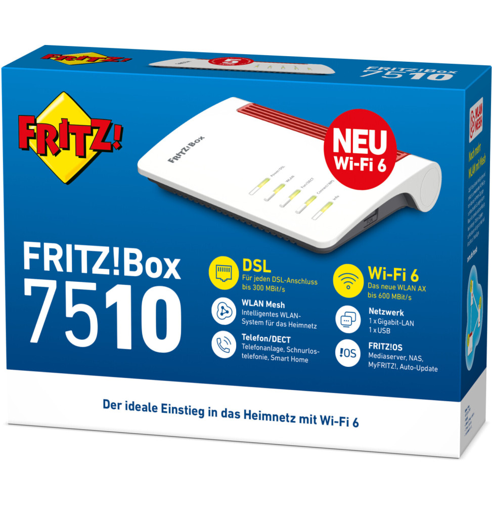 AVM Fritz!Box 7510 AX Wireless Router 20002983