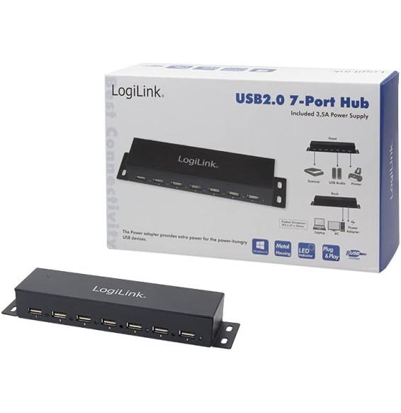 Logilink USB 2.0 Hub 7 port incl. Power Supply UA0148