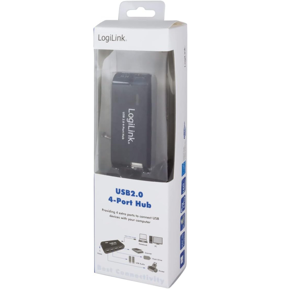 LogiLink USB 2.0 Hub 4-port mit Netzteil - UA0085