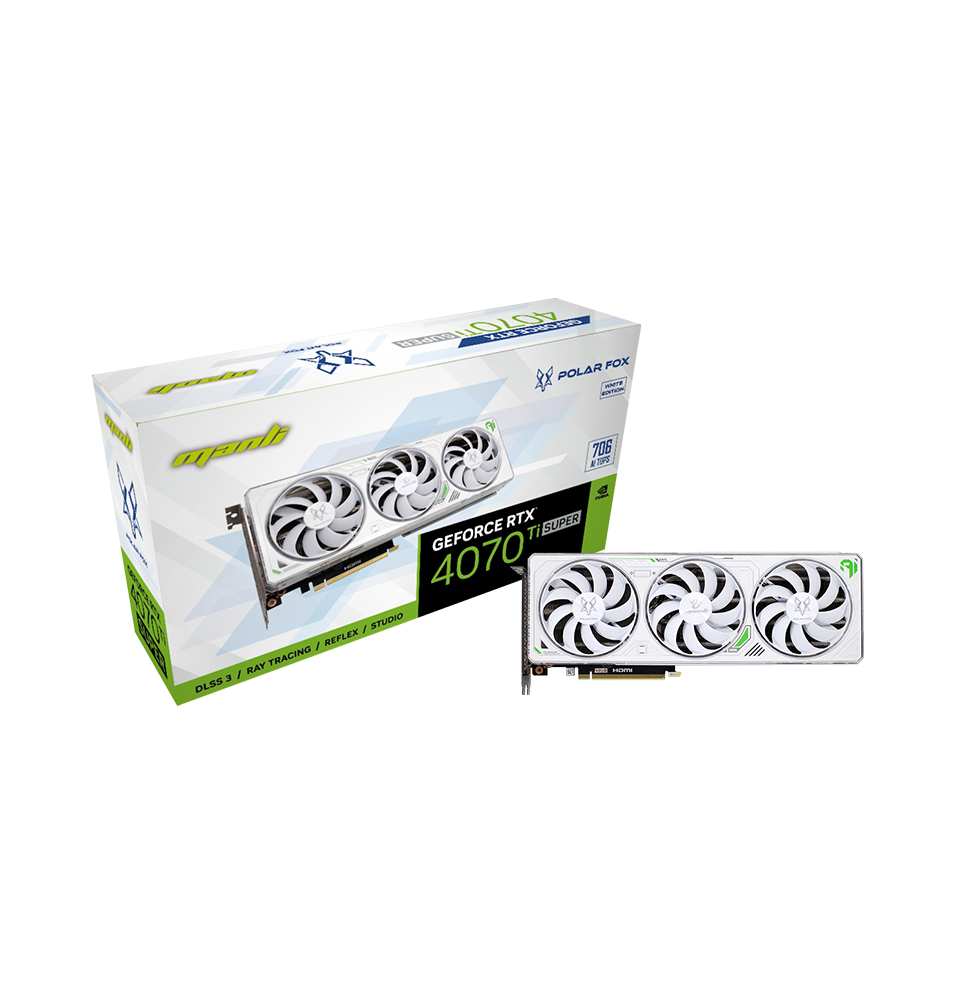 VGA Man GeForce® RTX 4070 TI SUPER 16GB Polar Fox - White (Triple Cooler)