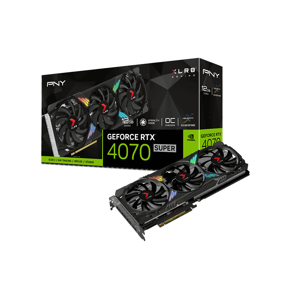 VGA PNY GeForce® RTX 4070 SUPER 12GB XLR8 Gaming Verto Triple Fan OC