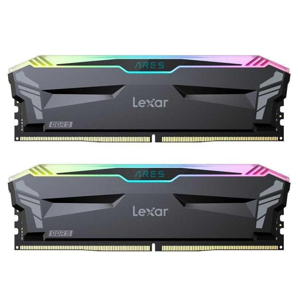 DDR5 32GB KIT 2x16GB PC 6000 Lexar ARES RGB CL30 with heatsink schwarz LD5BU016G-R6000GDLA