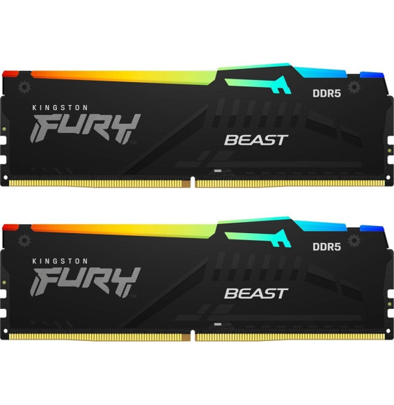 DDR5 32GB KIT 2x16GB PC 5600 Kingston FURY Beast RGB KF556C40BBAK2-32