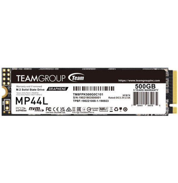 SSD Teamgroup 500GB MP44L TM8FPK500G0C101 PCIe M.2  PCIe 4.0 x4