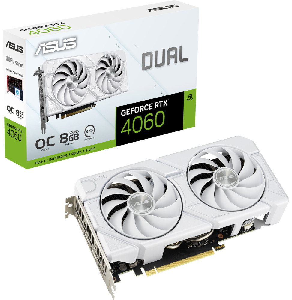 VGA Asus GeForce® RTX 4060 8GB DUAL EVO OC White