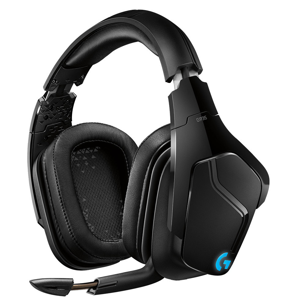 Logitech G935 RGB wireless audio surround 7.1, DTS X 2.0, driver Pro-G da 50 mm, 2,4 GHz, microfono Rocker - Nero