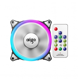 Ventola Aigo Aurora C5 Pro Sync Black (Kit 5pcs con Controller) 1500Rpm Halo Rainbow RGB PWM 120x120x25mm