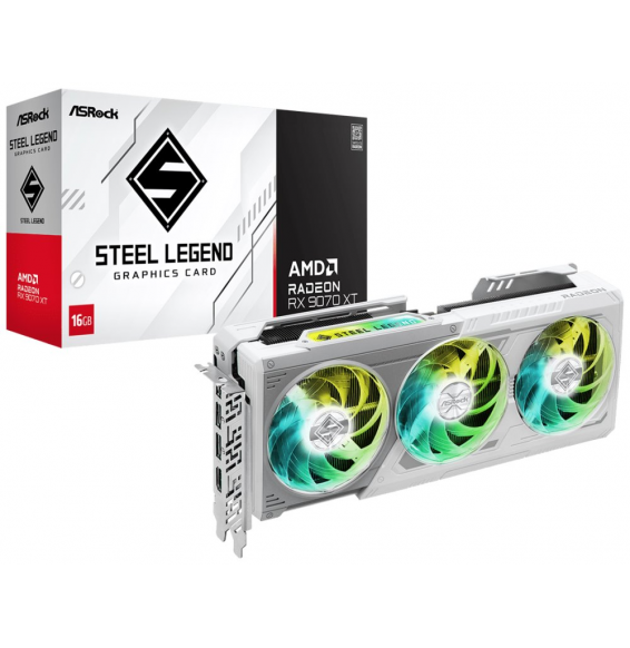 VGA ASRock Radeon RX 9070 XT 16GB Steel Legend