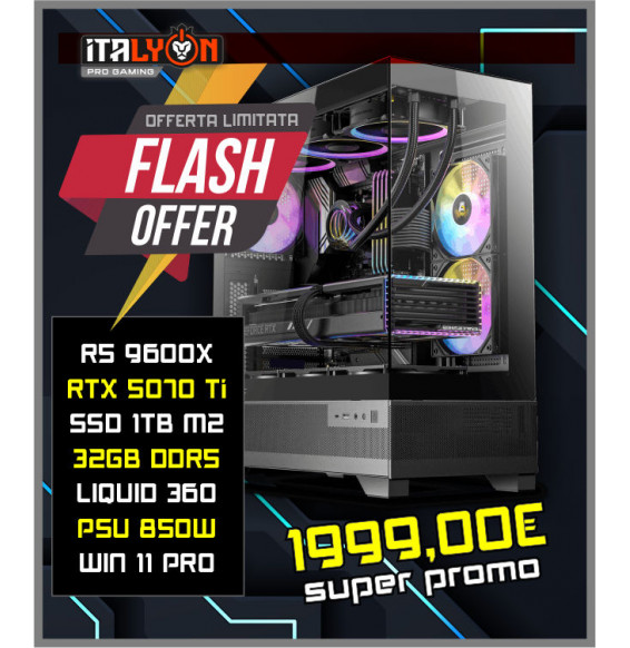 PC Gaming Falcon T57 AMD Ryzen 5 9600X - NVidia RTX 5070 Ti 16GB - 32GB DDR5 - SSD M2 1TB - Liquid