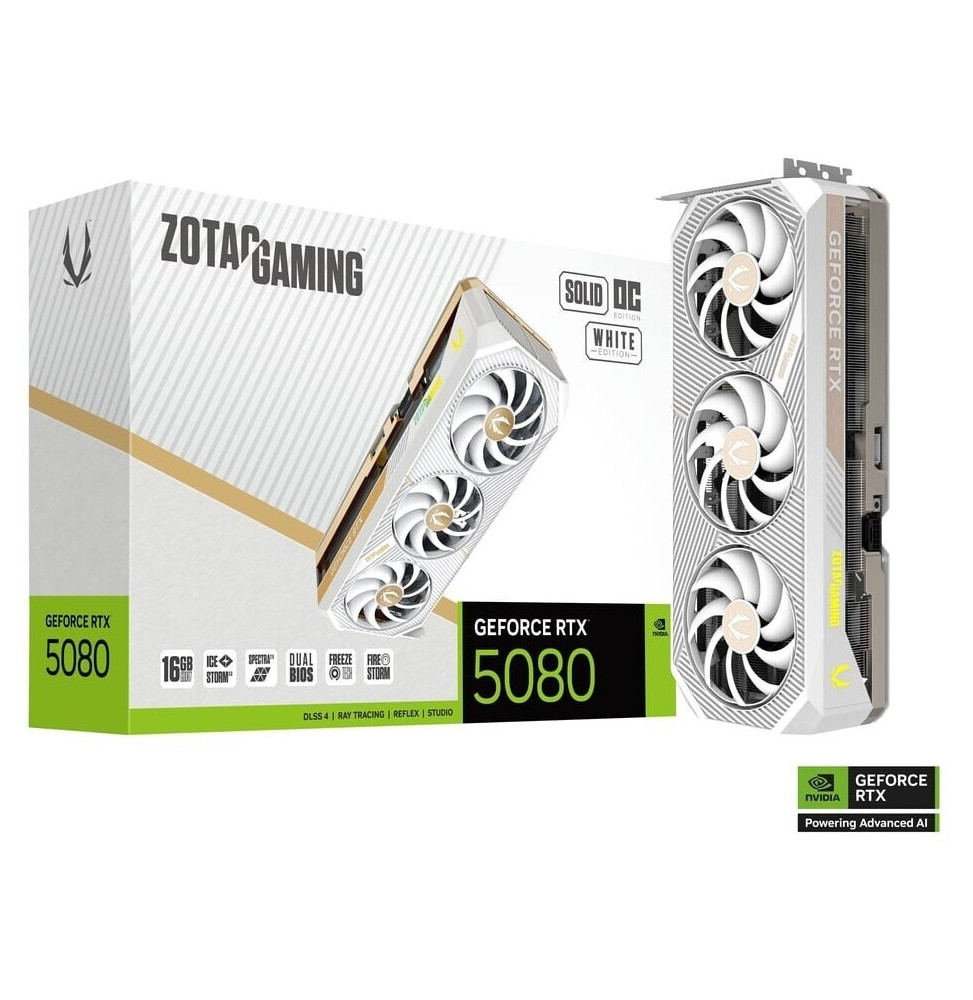 VGA ZOTAC GeForce® RTX 5080 16GB SOLID OC White Edition