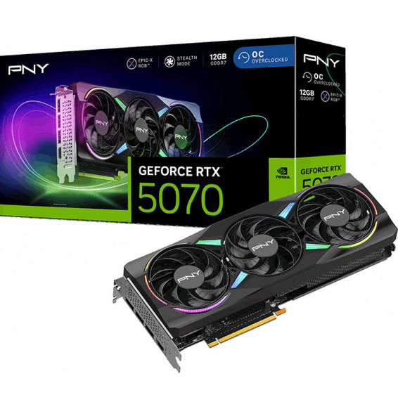 VGA PNY GeForce® RTX™ 5070 12GB ARGB Gaming Overclocked Triple Fan