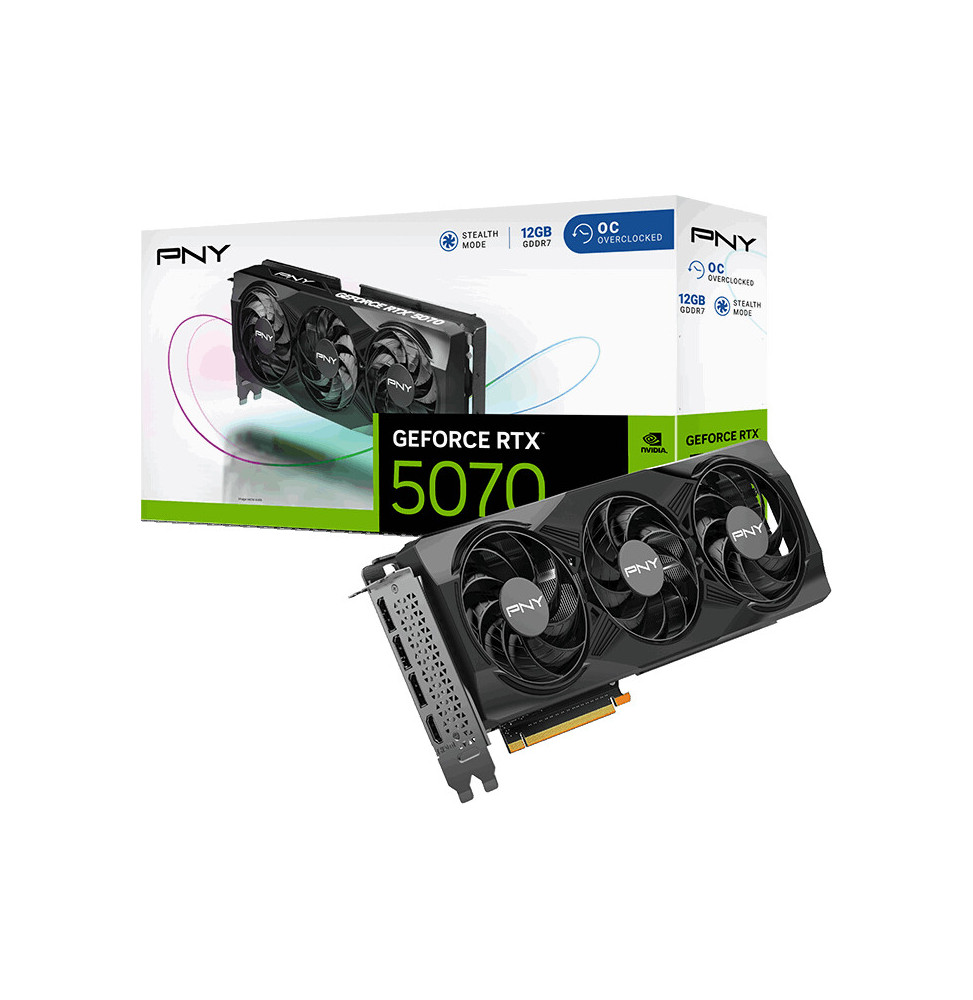 VGA PNY GeForce® RTX™ 5070 12GB Gaming Overclocked Triple Fan