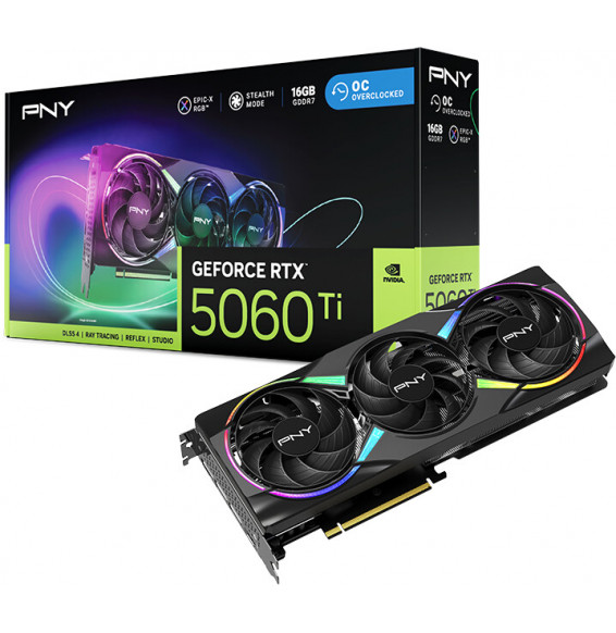 VGA PNY GeForce® RTX™ 5060 TI 16GB ARGB Gaming Overclocked Triple Fan