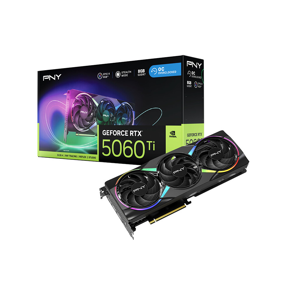 VGA PNY GeForce® RTX™ 5060 TI 8GB ARGB Overclocked Triple Fan