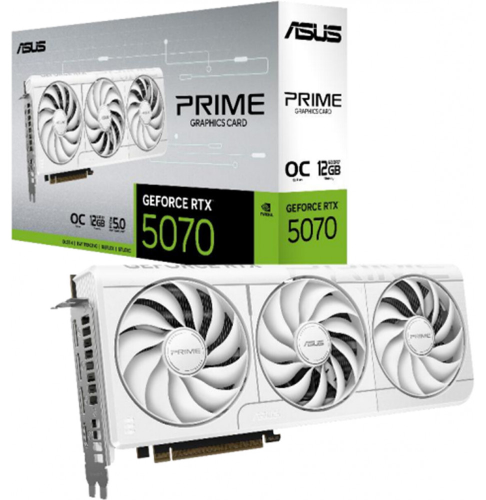 VGA Asus GeForce® RTX 5070 12GB GDDR7 Prime White OC Edition