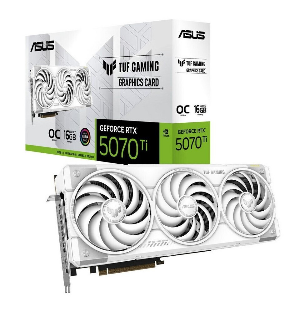 VGA Asus GeForce® RTX 5070 TI 16GB GDDR7 TUF Gaming White OC Edition