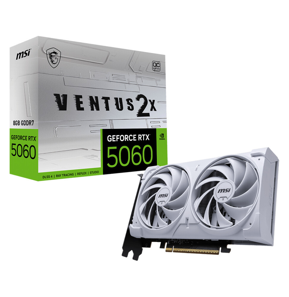 VGA MSI GeForce® RTX 5060 8GB Ventus 2X OC WHITE