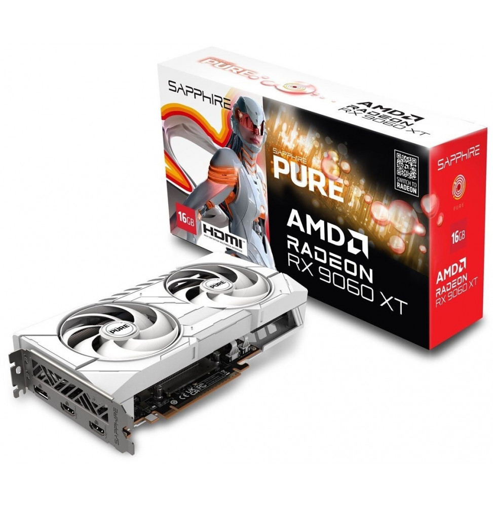 VGA SAPPHIRE PURE Radeon RX 9060 XT 16GB Gaming OC  (UEFI)