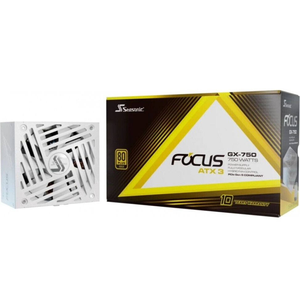 Power SupplySeasonic Focus-GX-750 ATX 3.1 Modular Gold White FOCUS-GX-750-V4-WHITE