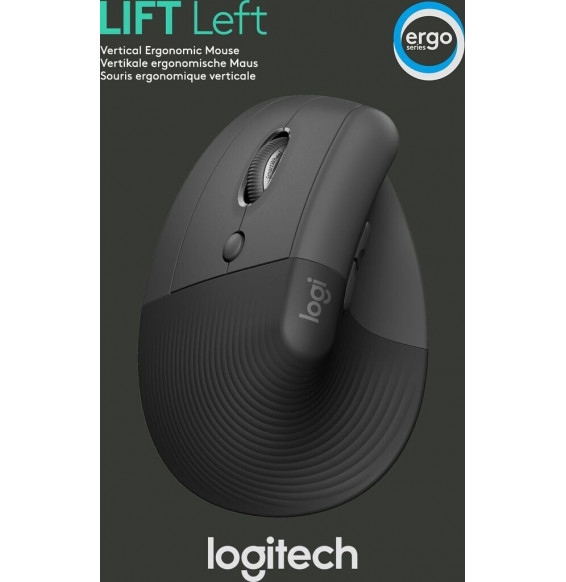 Mouse Logitech Lift Left Wireless Graphite (910-006474)