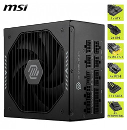 Power SupplyMSI MAG A1000GLS PCIE 5 306-7ZPIX11-CE0 1000W