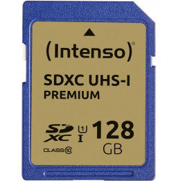 SD Card SDHC UHS-I 128GB Intenso Premium 1 Adapter Class 10 3421491