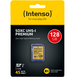 SD Card SDHC UHS-I 128GB Intenso Premium 1 Adapter Class 10 3421491