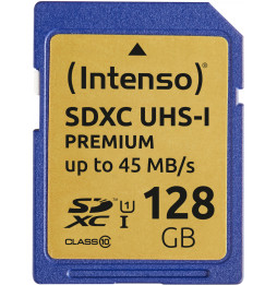 SD Card SDHC UHS-I 128GB Intenso Premium 1 Adapter Class 10 3421491