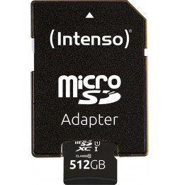 Micro SDHC/SD 512GB Intenso Performance 1 Adapter Class 10  3424493