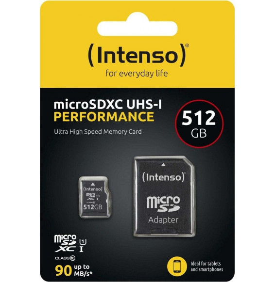 Micro SDHC/SD 512GB Intenso Performance 1 Adapter Class 10 3424493