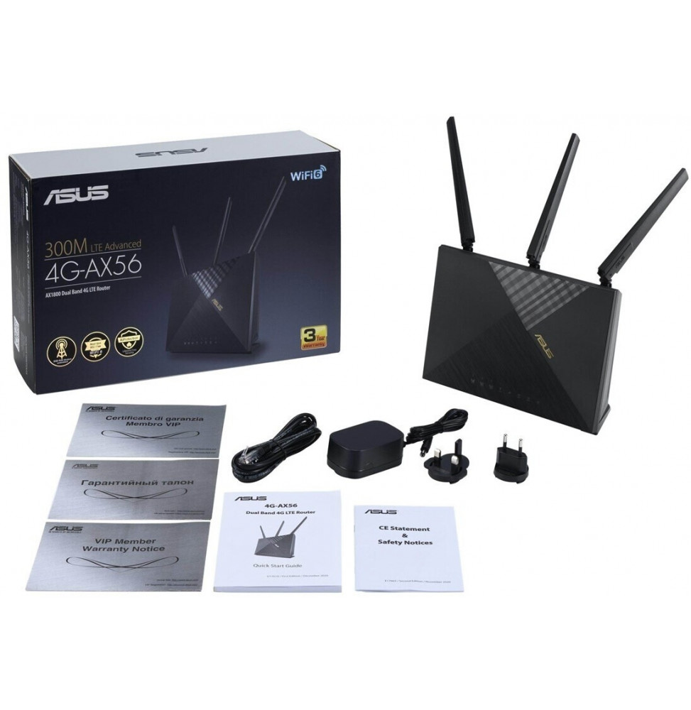 Asus Wireless Router 4G-AX56 (90IG06G0-MO3110)