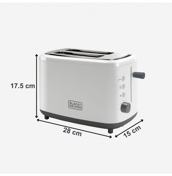 BLACK+DECKER BXTO820E - Tostapane 820W. 2 slot larghi. 7 livelli di tostatura.