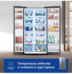 SAMSUNG - Frigorifero side by side RS57DG400EM9EF Classe E-Metal Inox