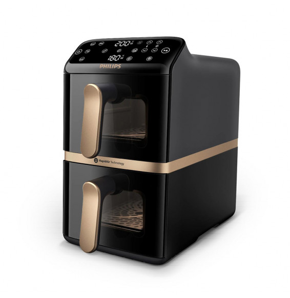 Philips Serie 4000 Airfryer doppio cestello Verticale, Friggitrice ad aria da 10L