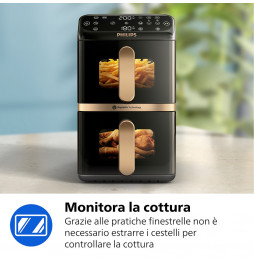 Philips Serie 4000 Airfryer doppio cestello Verticale, Friggitrice ad aria da 10L
